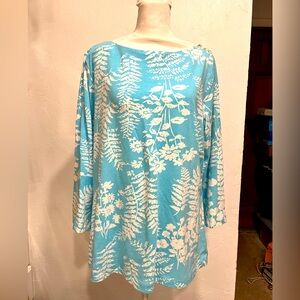 J McLaughlin blue& white top